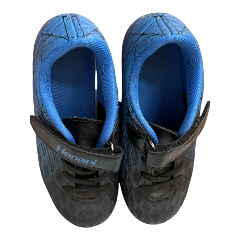 Hanani Kids Blue & Black Velcro Closure Athletic Sports Cleats. Little Kids 13. - Picture 4 of 10